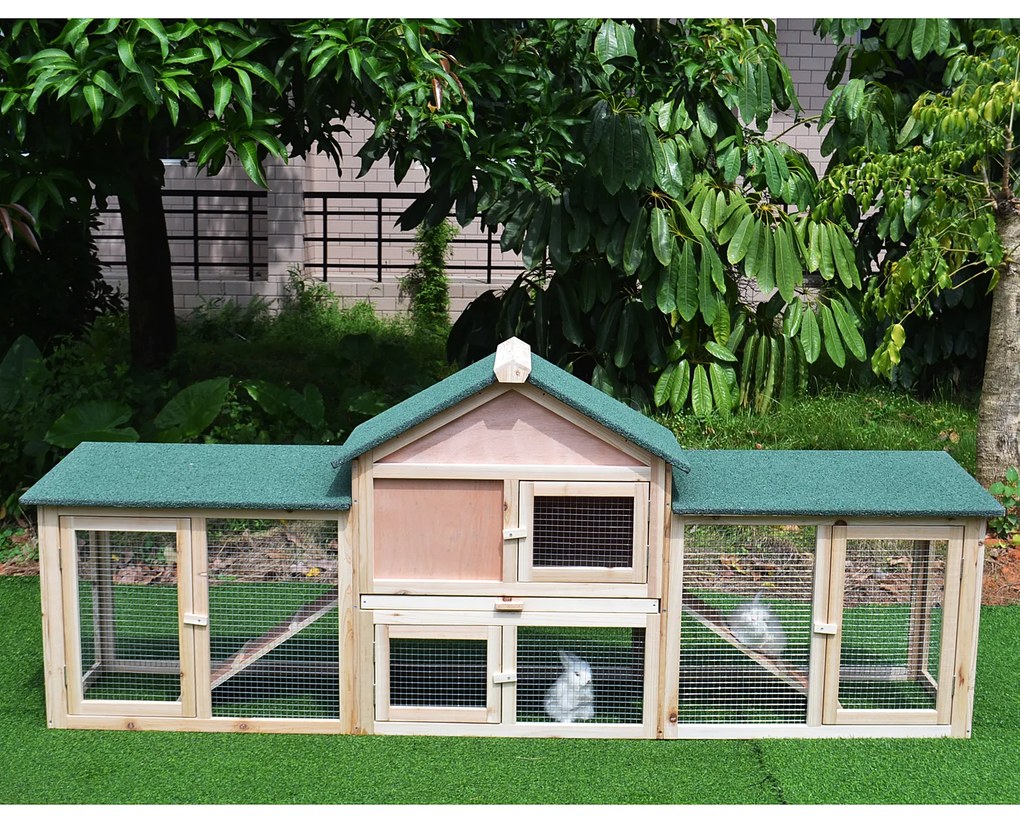 Gaiola ao exterior grande casa para pequenhos animais gaiola Coelhos 210x45.5x84.5 cm
