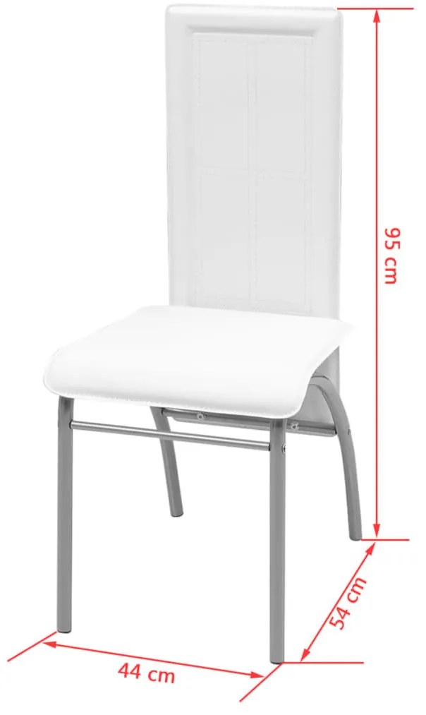 Conjunto de Jantar Dinner com 6 Cadeiras e 1 Mesa - Branco - Design Mo