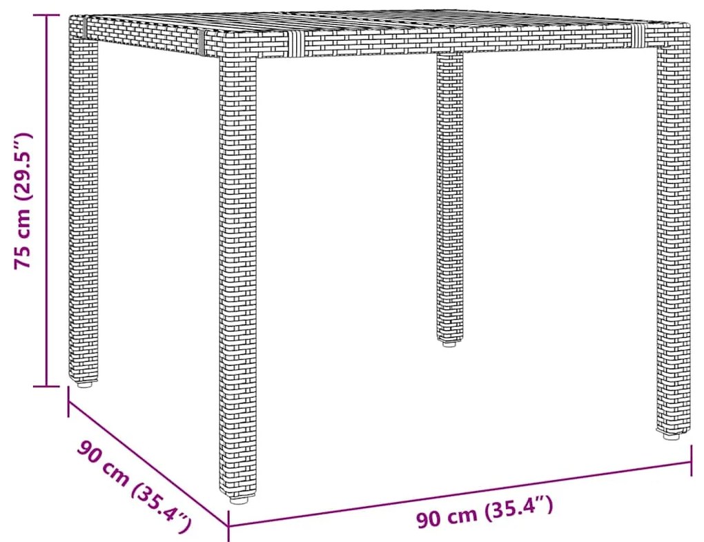 5 pcs conjunto bistrô de jardim c/ almofadões vime PE cinza