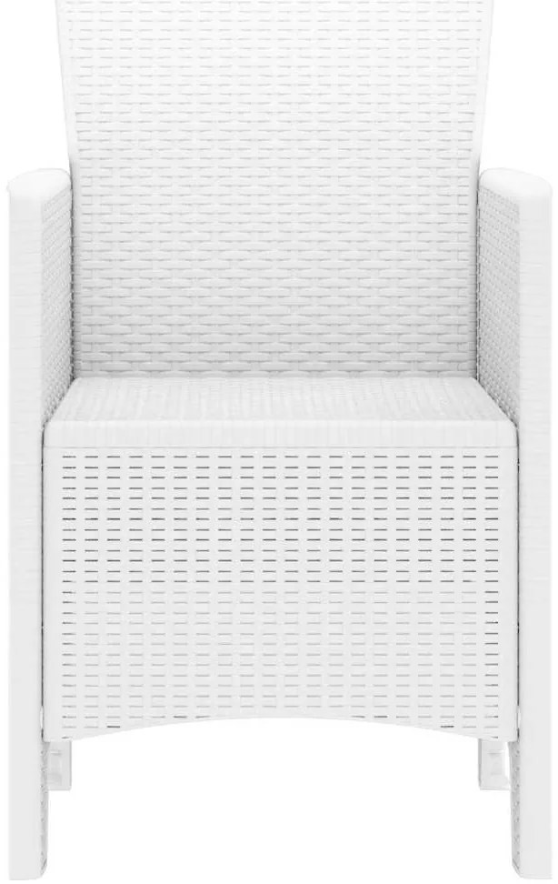 Cadeiras de Jardim 4 pcs Branco Padrão Ratan PE