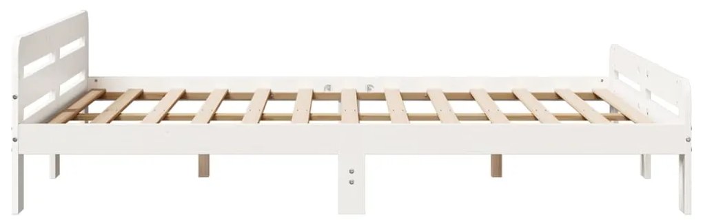Cama sem colchão 140x200 cm madeira de pinho maciça branco