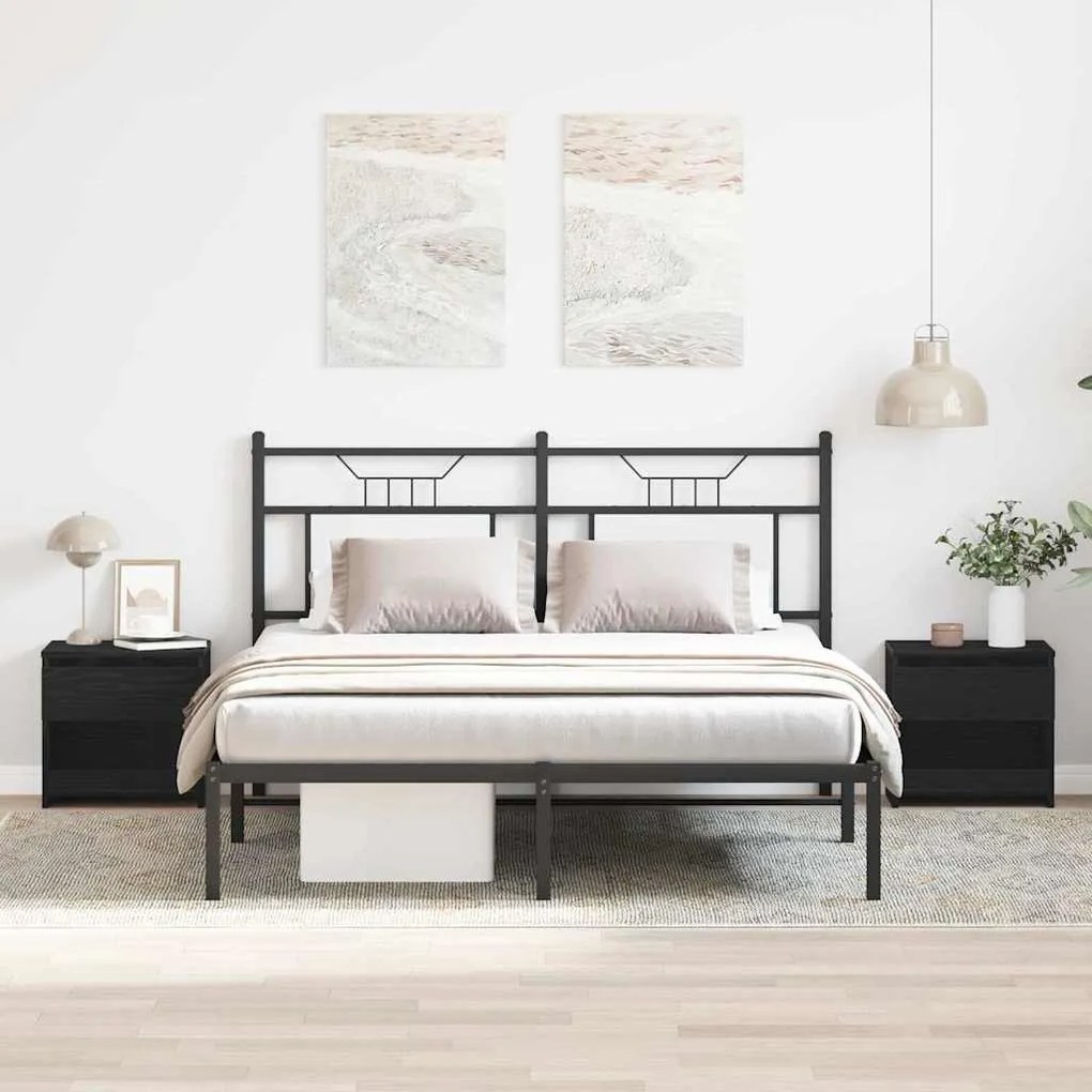 Conjunto de camas de cabeceira vidaXL 2 pcs Carvalho Preto 40x30x39 cm