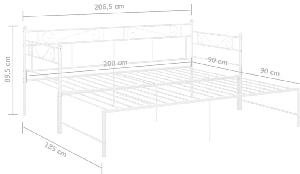 Estrutura sofá-cama de puxar 90x200 cm metal branco