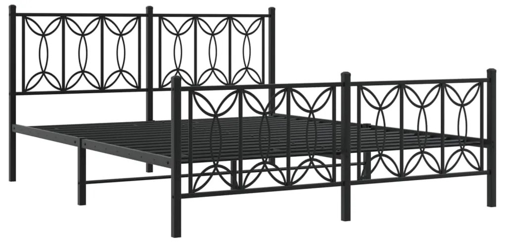Estrutura de cama sem colchão com pés 160x200 cm preto