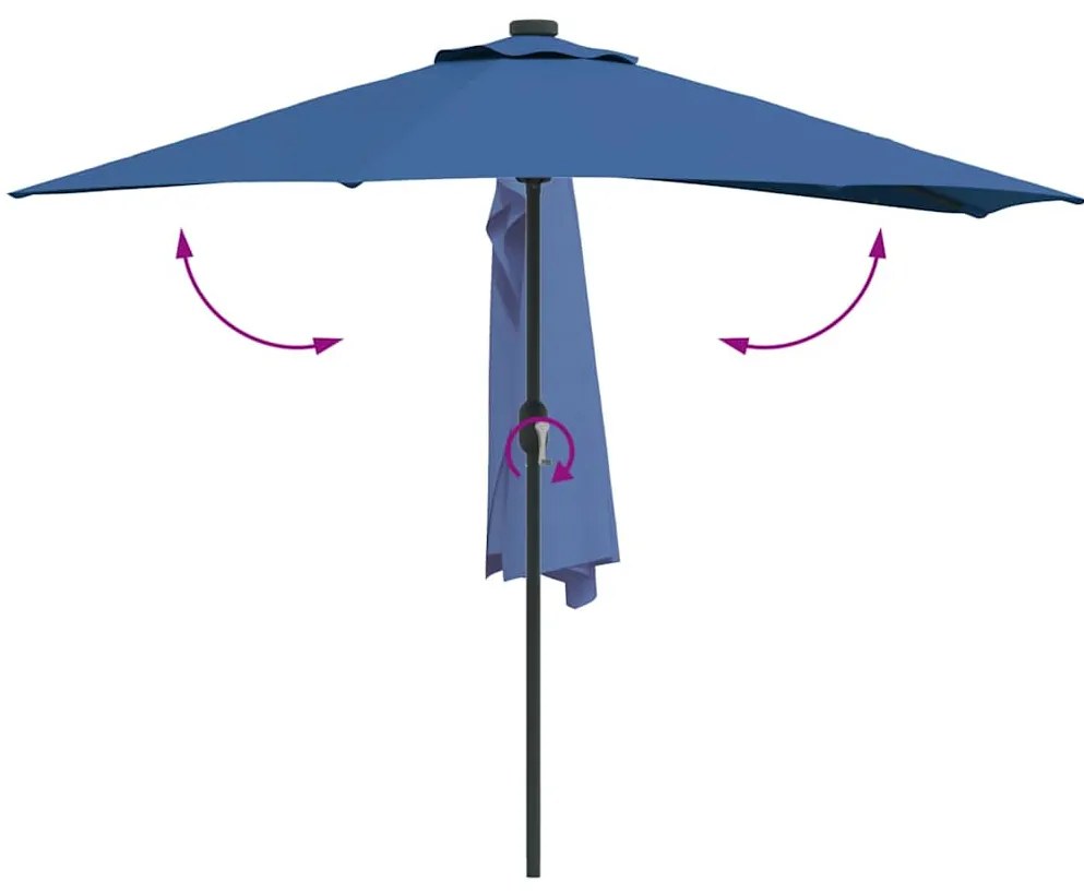 Guarda-sol de Jardim Azul Azur 294 x 150 x 224 cm tecido