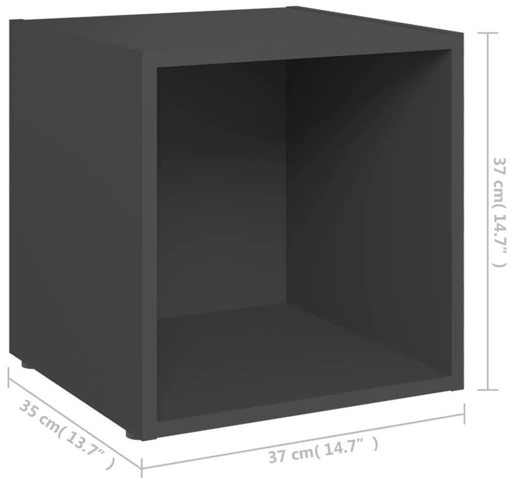 Móveis de TV 4 pcs 37x35x37 cm derivados de madeira cinzento