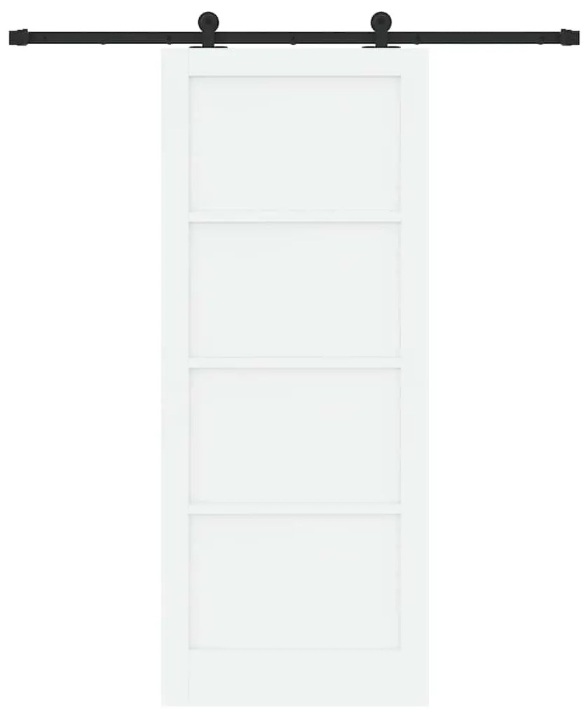Porta Deslizante vidaXL com Conjunto de Ferragens Branca 86x211 cm Mad