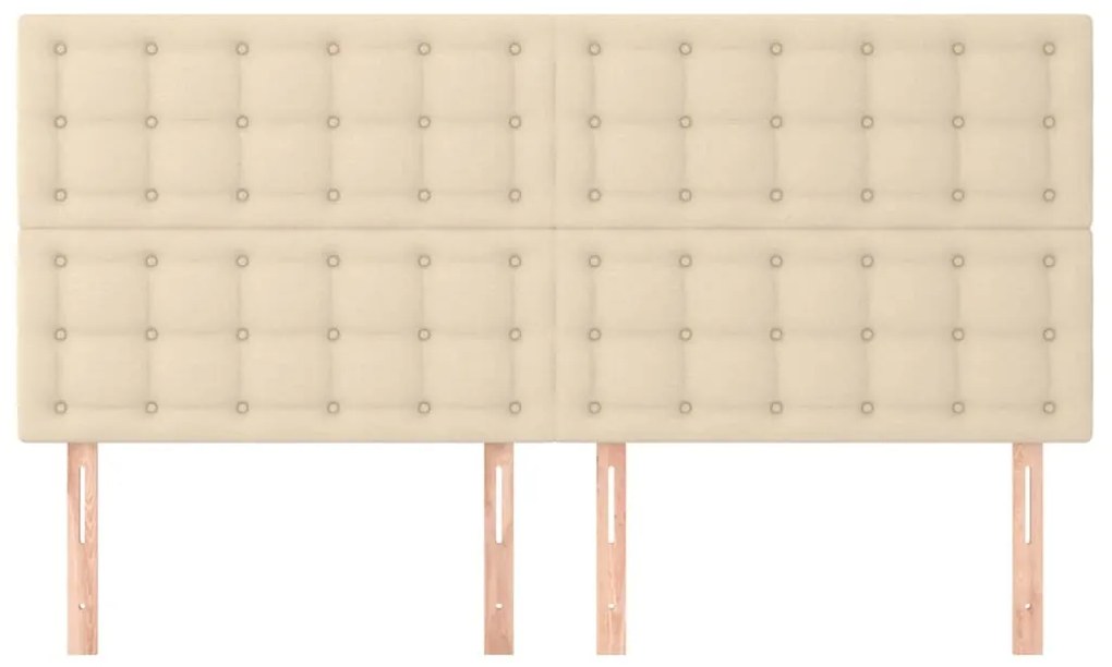 Cabeceira de cama 4 pcs tecido 100x5x78/88 cm creme