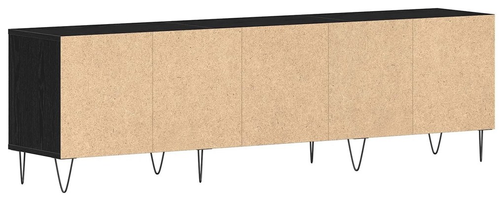 Armário de TV vidaXL Preto Carvalho 150x30x44,5 cm Madeira engenheirad