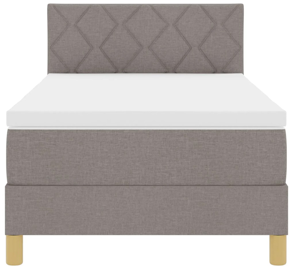 Cama Box Spring com Colchão Taupe 90x190 cm Tecido