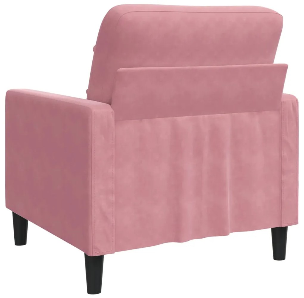Poltrona 60 cm veludo rosa