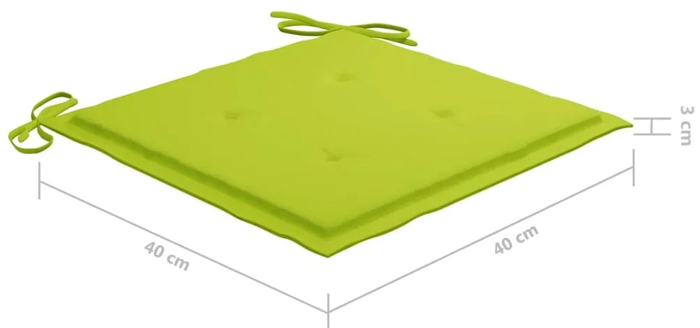 Conjunto bistrô c/ almofadões verde brilhante 3 pcs teca maciça