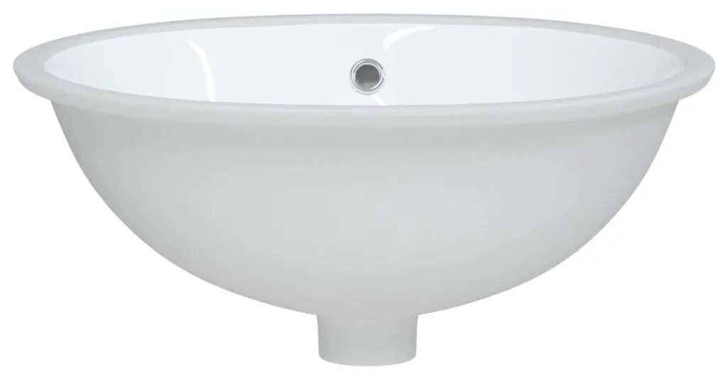 Lavatório casa de banho oval 49x40,5x21 cm cerâmica branco