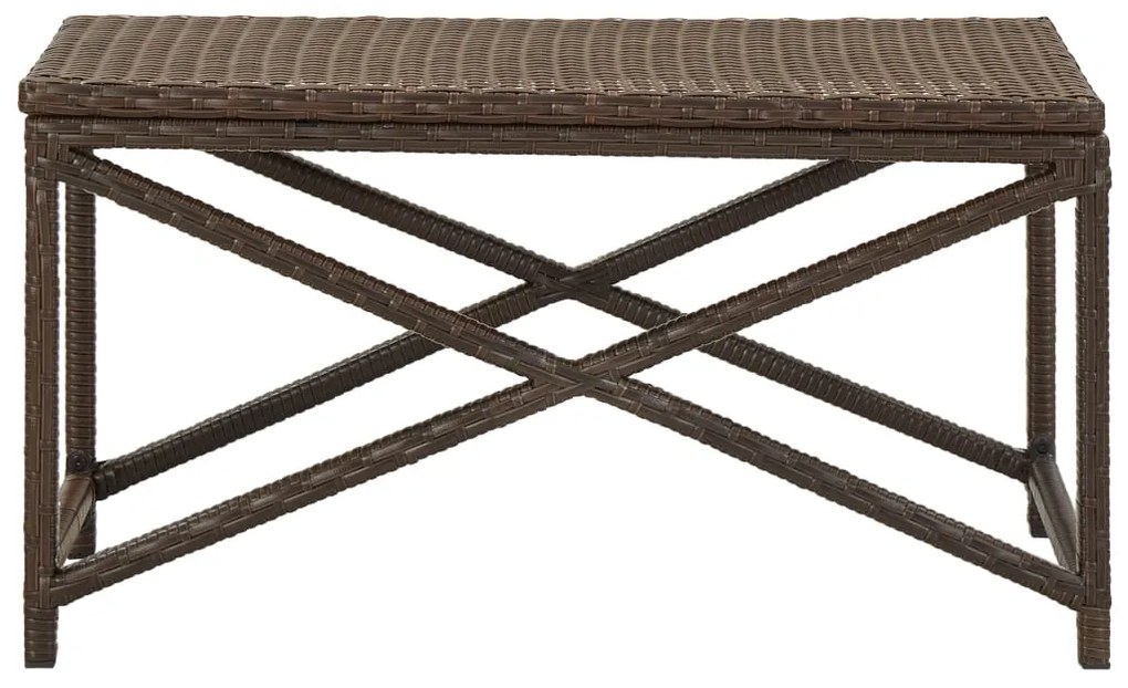 Banco de jardim 80 cm vime PE castanho