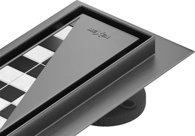 Mexen Flat 360° M13 ralo de escoamento linear rotativo 2 em 1 50 cm, cinza escovado a pistola - 1E10050-40