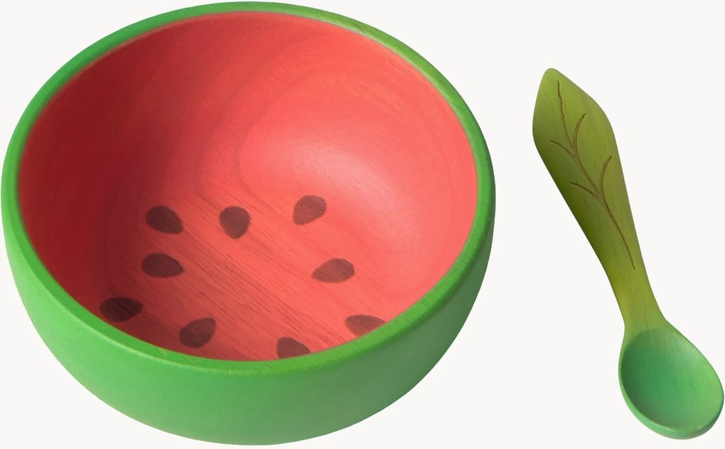 Taça artesanal com colher Wally the Watermelon, conjunto de 2