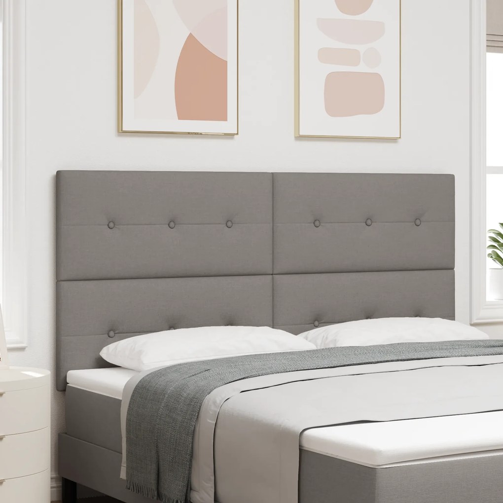 Cabeceira vidaXL Botão Almofadado Taupe 180 cm Tecido
