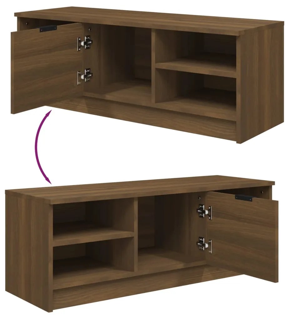 Móvel TV 102x35,5x36,5 cm madeira processada carvalho castanho