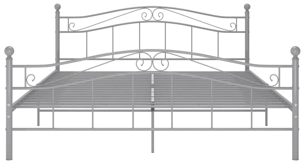 Estrutura de cama sem colchão 140x200 cm metal cinzento