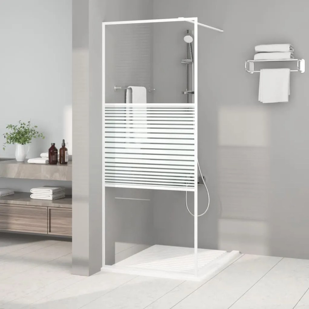 152150 vidaXL Divisória de chuveiro vidro transparente ESG 80x195 cm branco