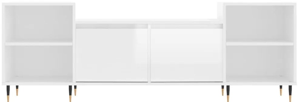 Móvel de TV 160x35x55 cm derivados de madeira branco brilhante