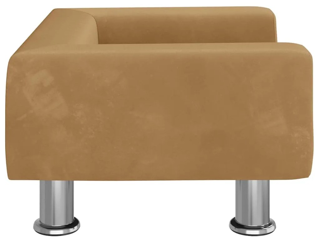 Cama para cães 50x40x26,5 cm veludo castanho