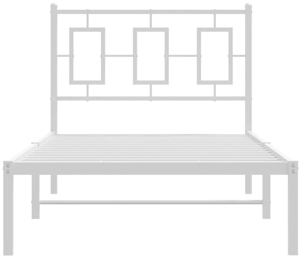 Estrutura de cama com cabeceira 90x190 cm metal branco