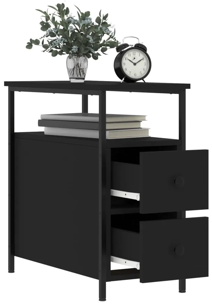 Mesa de cabeceira 30x60x60 cm derivados de madeira preto