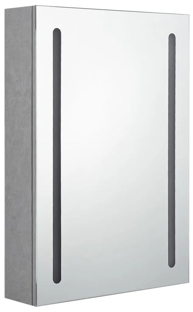 Armário espelhado casa de banho LED 50x13x70cm cinzento cimento