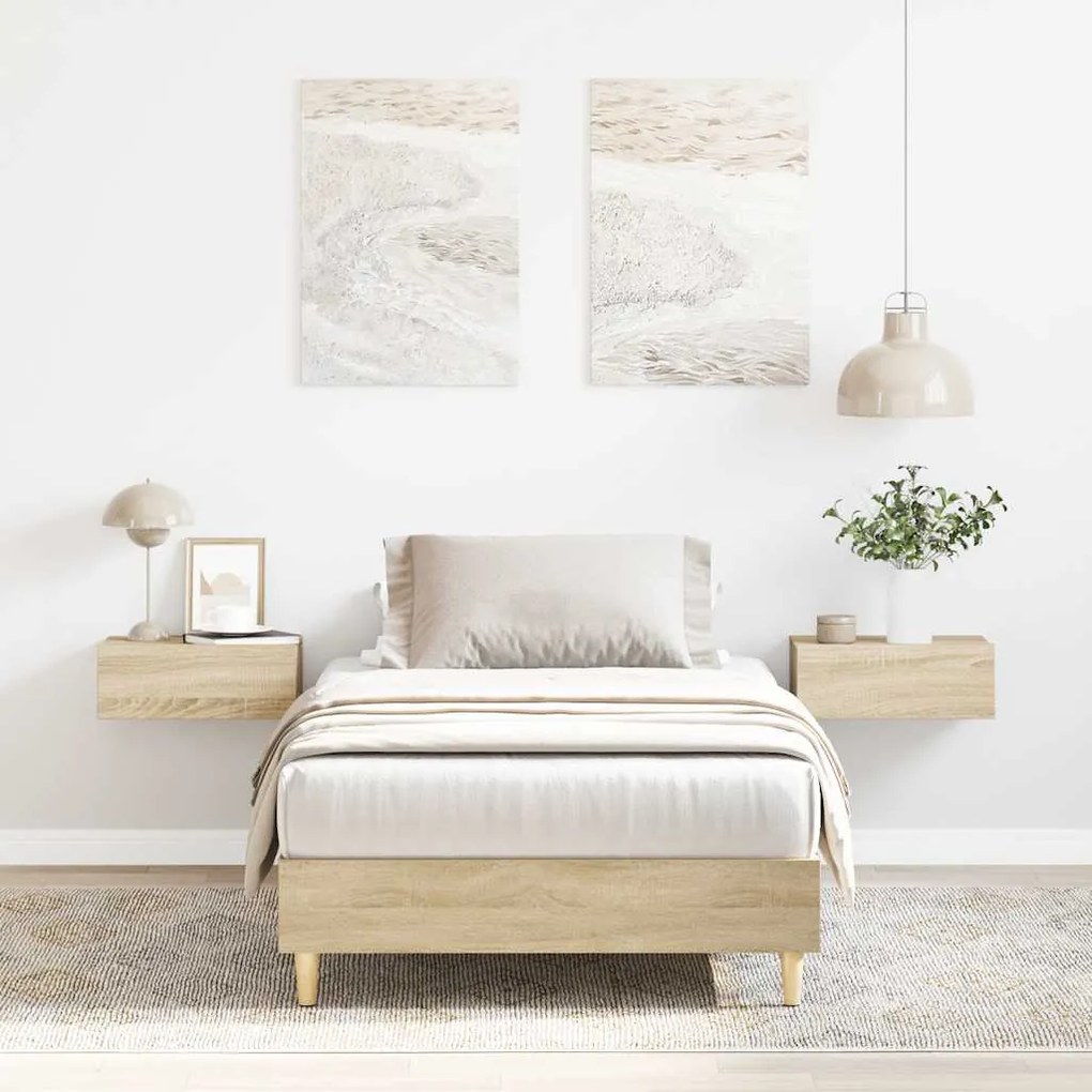 vidaXL Estrutura cama s/ colchão 90x190 cm carvalho sonoma