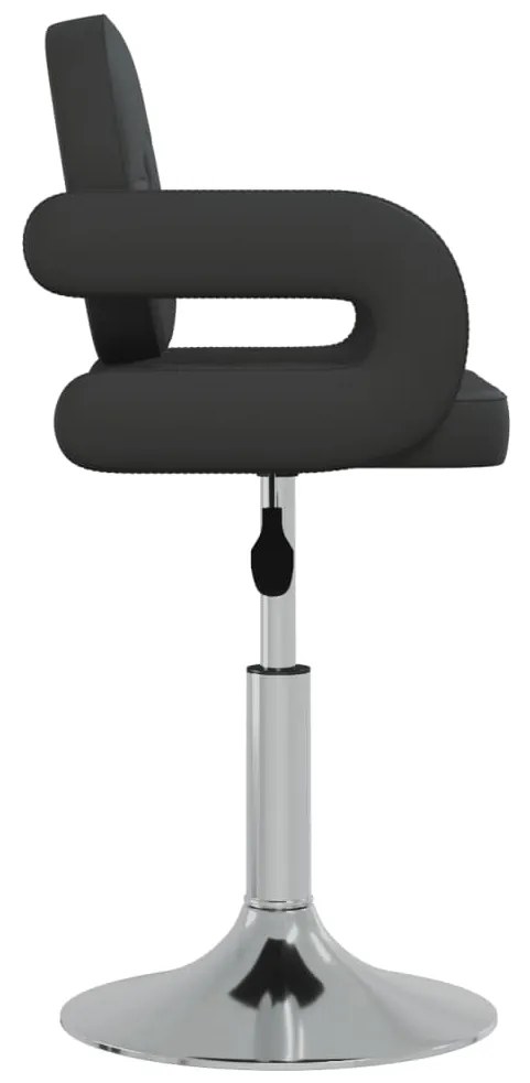 Cadeiras de jantar giratórias 4 pcs couro artificial preto
