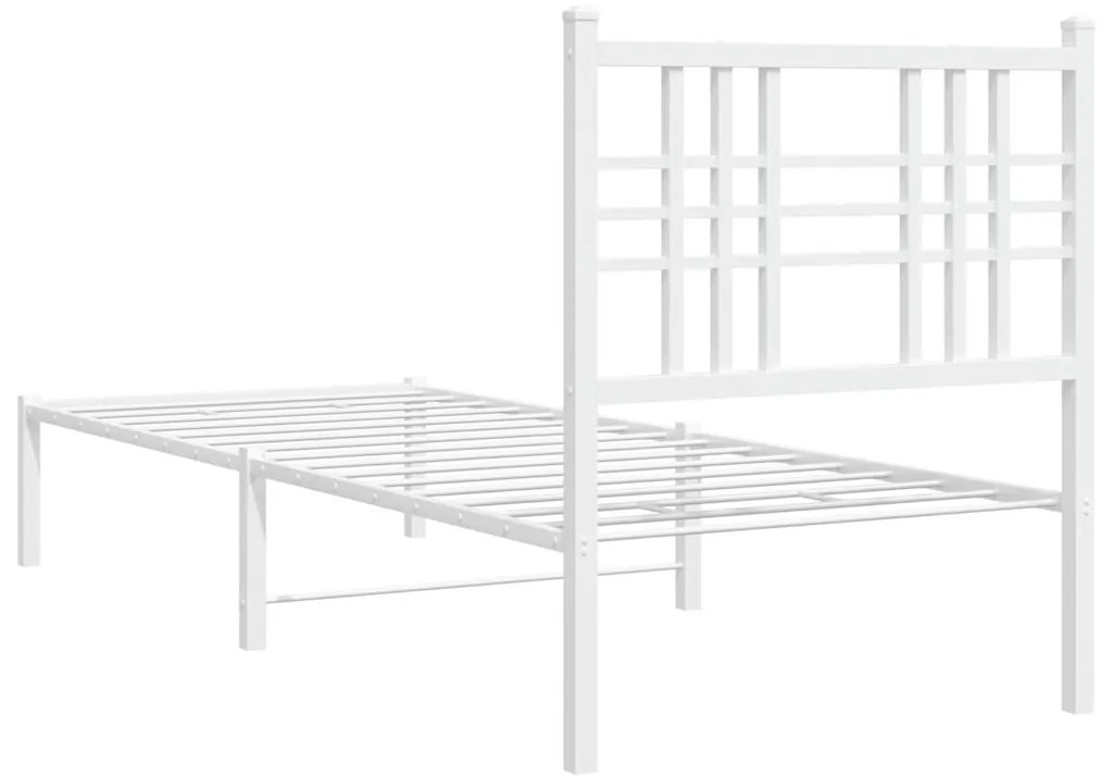 Estrutura de cama com cabeceira 80x200 cm metal branco