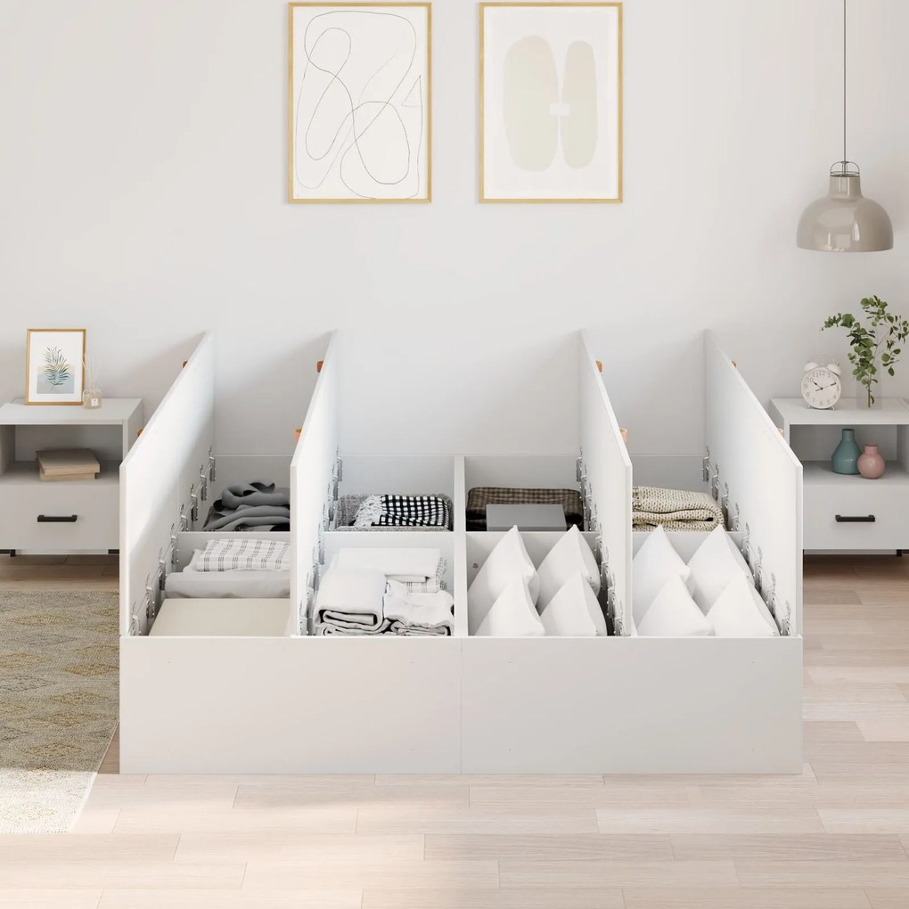 Cama de Armazenamento vidaXL Branca 150x200 cm