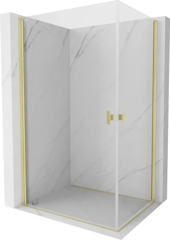 Mexen Mist-B Cabine de duche Duo com porta giratória 95 x 80 cm, transparente, dourado escovado - 8A2-095-080-55-00