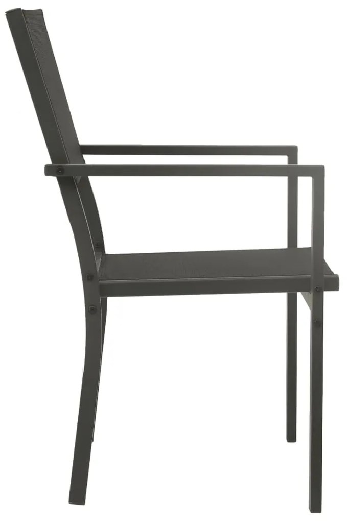 Cadeiras de jardim 4 pcs textilene e aço preto/antracite