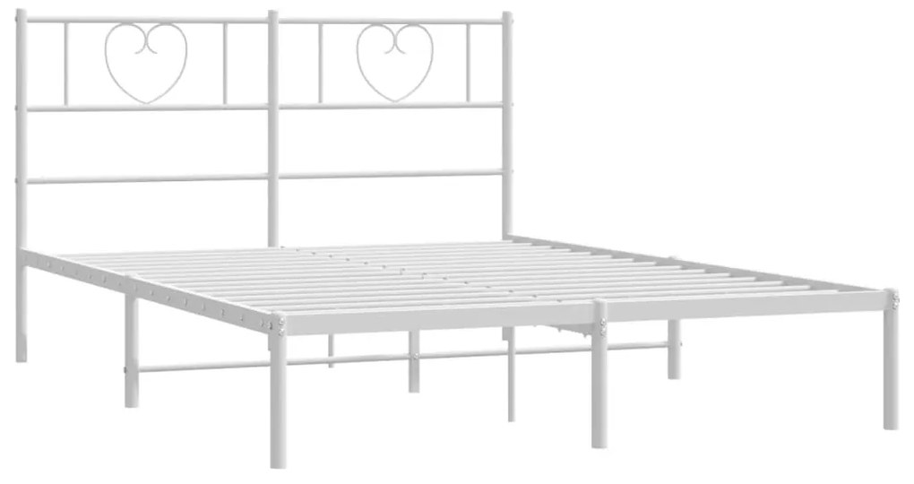 Estrutura de cama com cabeceira 140x200 cm metal branco