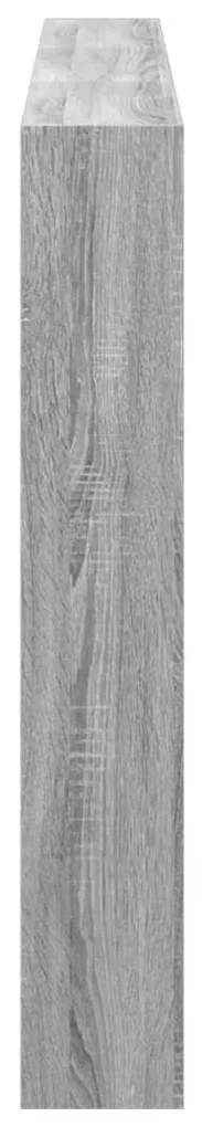 Armário de cabeceira c/ luzes LED 180x17x102 cm cinzento sonoma