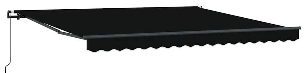 Toldo Retrátil Manual Preto 400 × 300 cm Poliéster