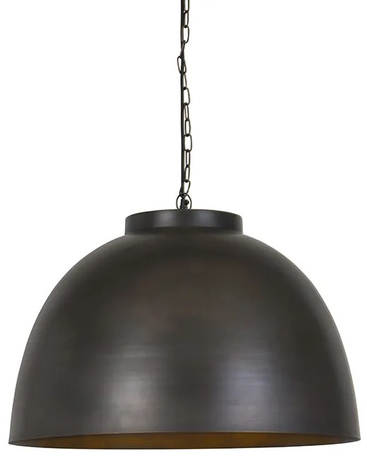 Candeeiro de suspensão industrial castanho antigo 60 cm - Hoodi