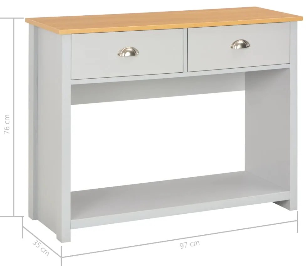 Mesa consola 97x35x76 cm cinzento