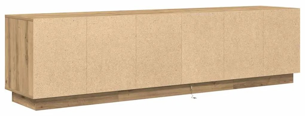 Móvel de TV com luzes LED 193,5x41x50 cm carvalho artisiano