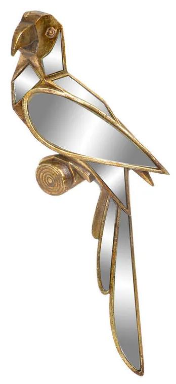 Decoração de Parede DKD Home Decor Espelho Dourado Resina Papagaio (18 x 6 x 43 cm)