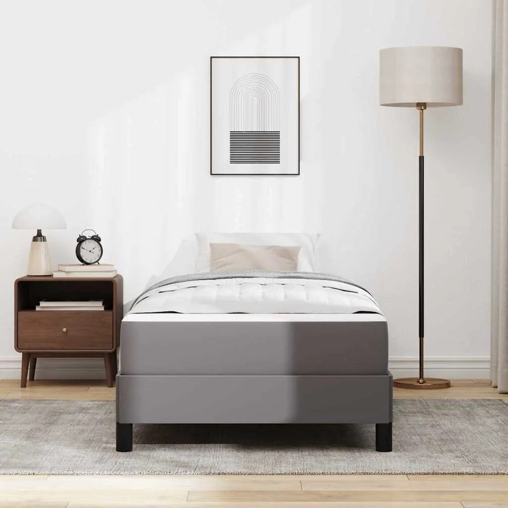Cama Outros Cinzeto 100 x 200 cm Couro sintético
