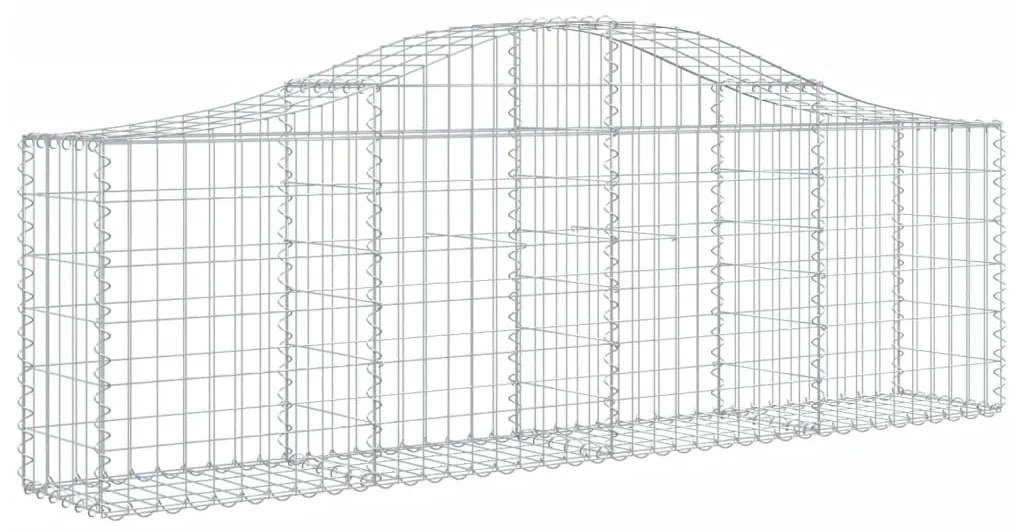 Cestos gabião arqueados 6 pcs 200x30x60/80 cm ferro galvanizado