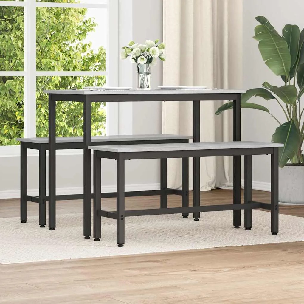 vidaXL Banco de Jantar Cinza Sonoma 100 x 32,5 x 48,5 cm