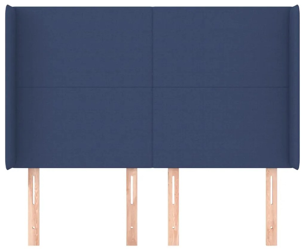 Cabeceira de cama c/ abas tecido 147x16x118/128 cm azul