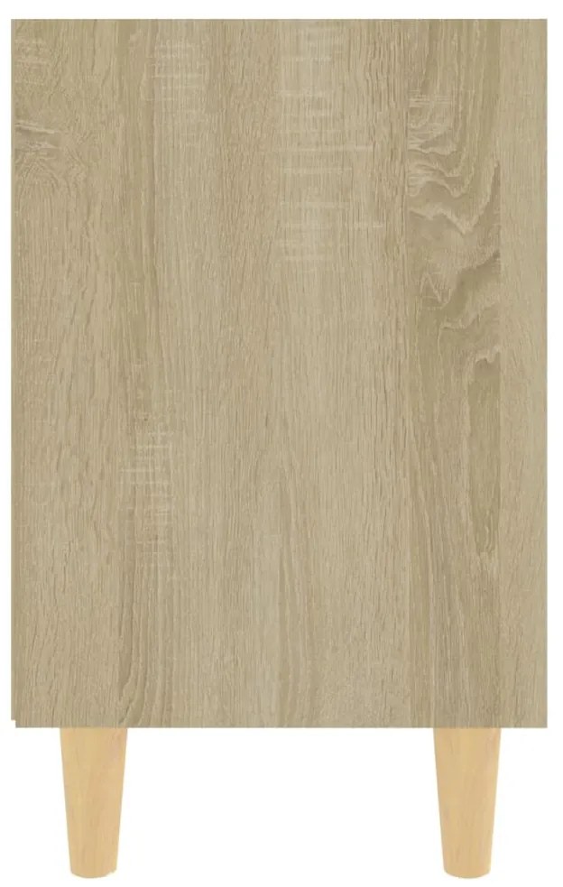 Mesa cabeceira pernas madeira maciça 40x35x50cm carval. sonoma