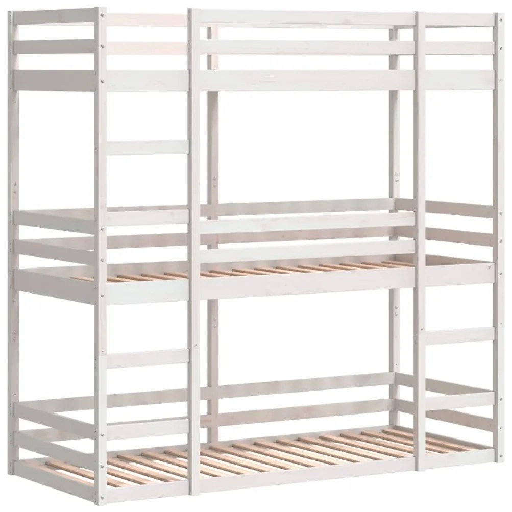 Beliche triplo 90x190 cm madeira de pinho maciça branco