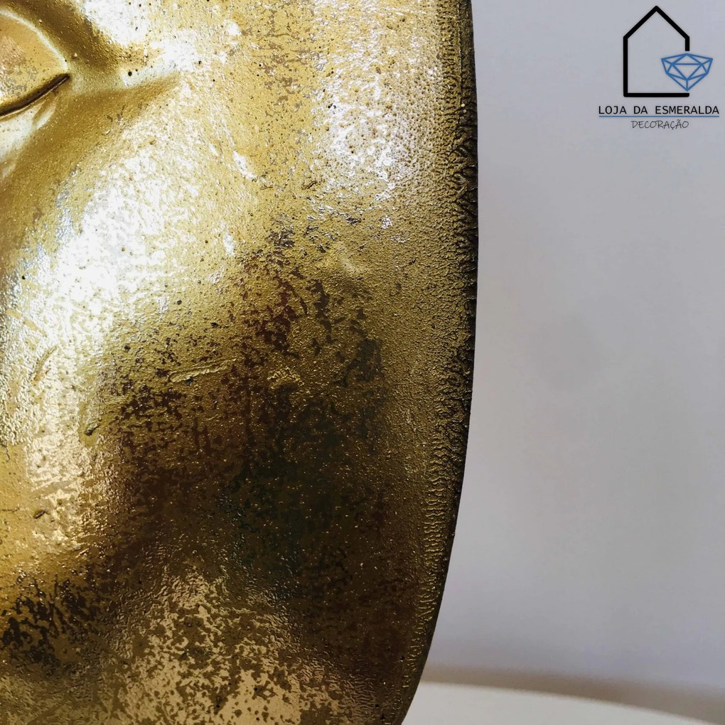 Escultura Beijo | Dourado&amp;Preto | 20x8x32CM