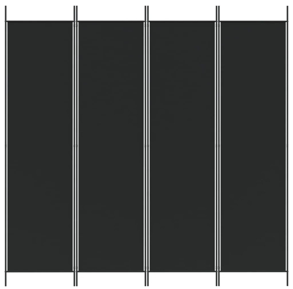 Divisória com 4 painéis 200x200 cm tecido preto